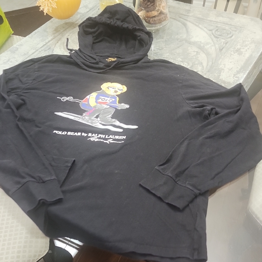 Ralph LAUREN polo Bear Alpine Racing Cotton Hoodie Large